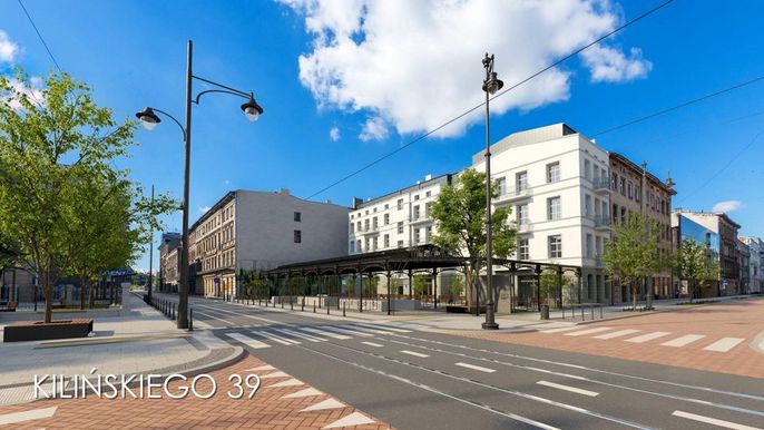 Kilińskiego 39 - wizualizacja - widok ze skrzyżowania z ul. Jaracza 