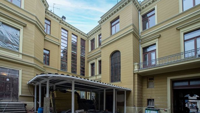 Trwają prace konserwacyjne w pałacu Maksymiliana Goldfedera przy ul. Piotrkowskiej 77 , fot. Paweł Łacheta / UMŁ 